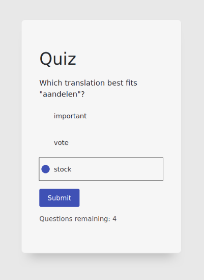 Newsletter quizzes